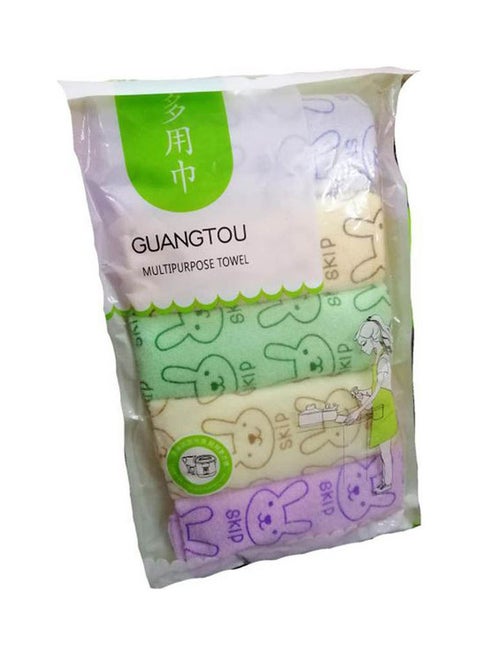 Multipurpose Towel Set With Printed Graphics Multicolour