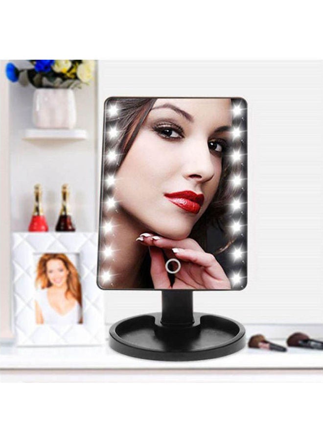 مرآة مكياج فاخرة احترافية بشاشة LED تعمل باللمس مع 16/22 مصباح LED وطاولة قابلة للتعديل بزاوية 180 درجة أسود - Image 2