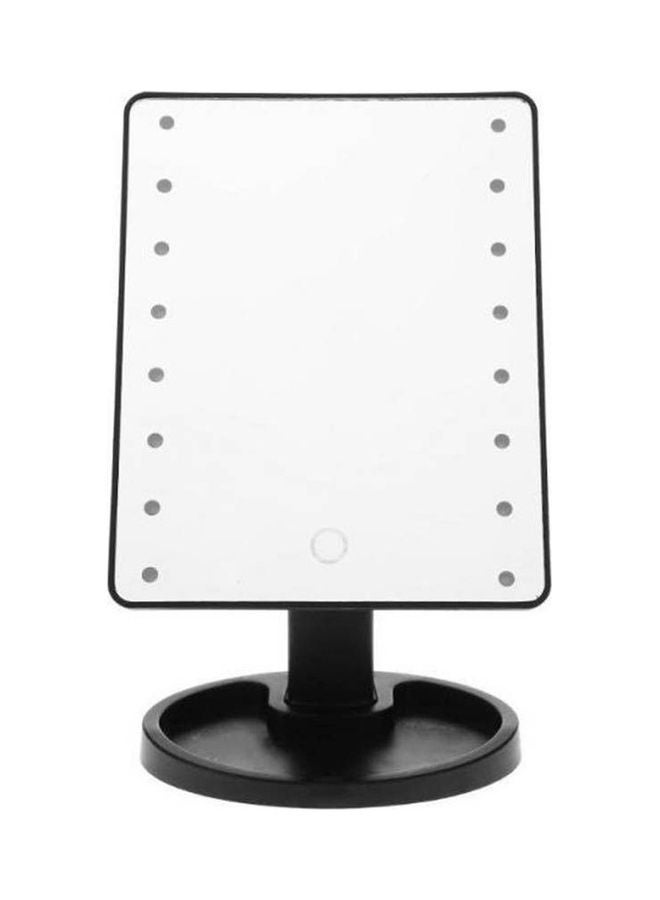 مرآة مكياج فاخرة احترافية بشاشة LED تعمل باللمس مع 16/22 مصباح LED وطاولة قابلة للتعديل بزاوية 180 درجة أسود - Image 1