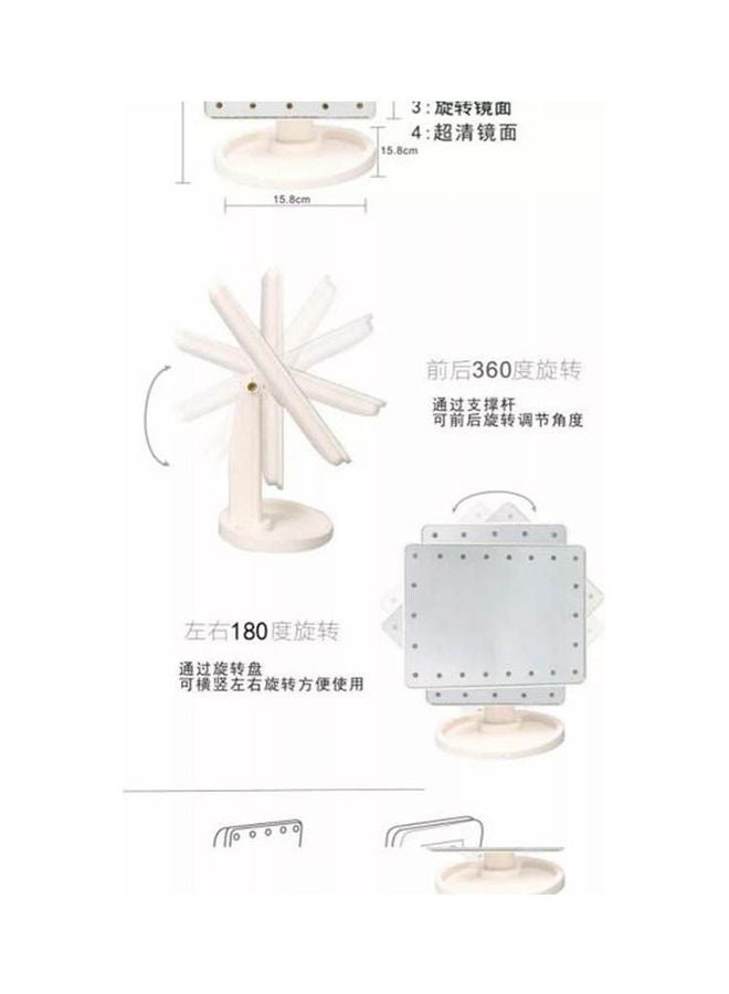مرآة مكياج قابلة للتعديل مزودة بشاشة LED تعمل باللمس ومزودة بعدد 16 مصباح LED وردي - Image 2