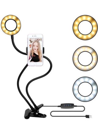 Phone Holder For Live Stream, Makeup And Video Chat, Clamp-On Lazy Bracket Desk Lamp Flexible Goosen Black - v1626266567/N49152315A_1