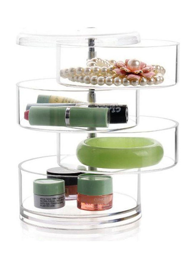 منظم مستحضرات تجميل بتصميم أسطواني مكون من 4 طبقات شفاف - Image 2