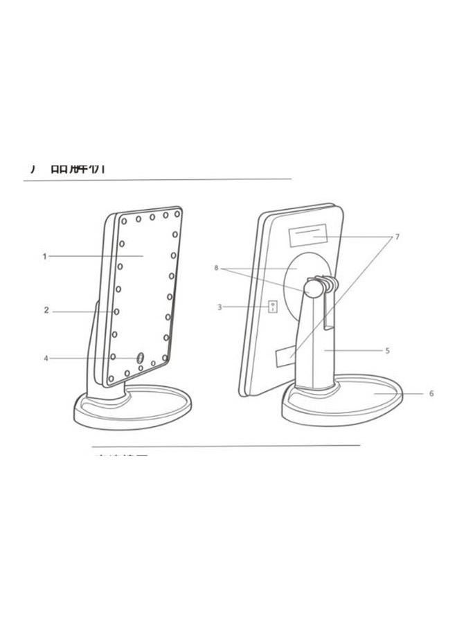 Cosmetic Mirrow With16 Led Usb Charging Touch Screen Dimming Make Up Mirror With 360 Degree Rotation Adjustable Stand Cosmetic Desk Beige - Image 2