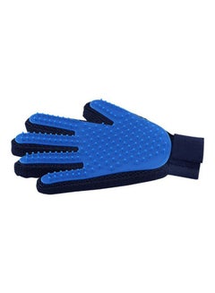 Pet Hair Remover Glove - Gentle Pet Grooming Glove Brush - Efficient Deshedding Glove - Massage Mitt With Enhanced Five Finger Design - Perfect For Dogs & Cats With Long & Short Fur - 1 Pack Blue/Black