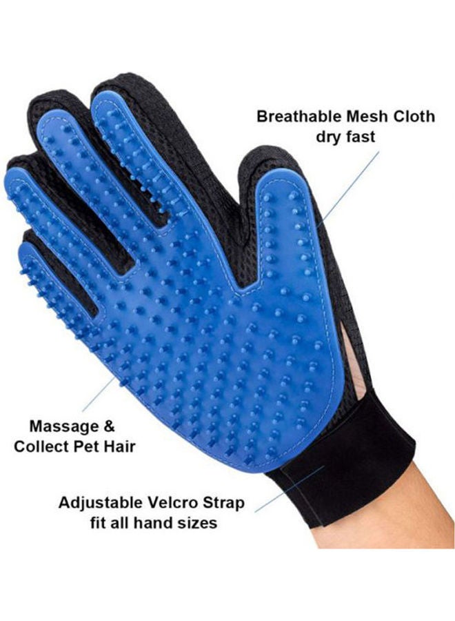 Generic - Pet Hair Remover Glove - Gentle Pet Grooming Glove Brush - Efficient Deshedding Glove - Massage Mitt With Enhanced Five Finger Design - Perfect For Dogs & Cats With Long & Short Fur - 1 Pack Blue/Black - Image 1
