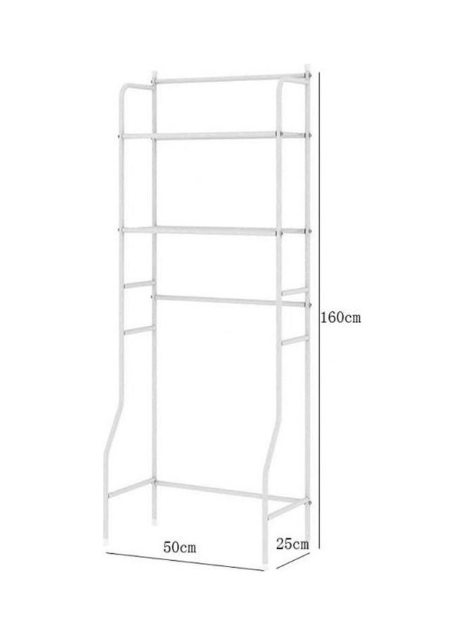 حامل معدني غير مثبت للحمام والمرحاض بدون تخزين أبيض 160x25سم - Image 2