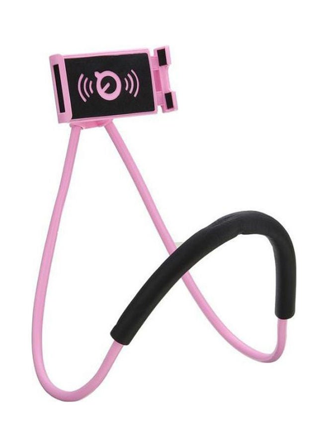 حامل هاتف محمول ومُتعدد الوظائف بتصميم مبتكر يمكن تعليقه على الرقبة أو المكتب أو السرير أو السيارة لون وردي