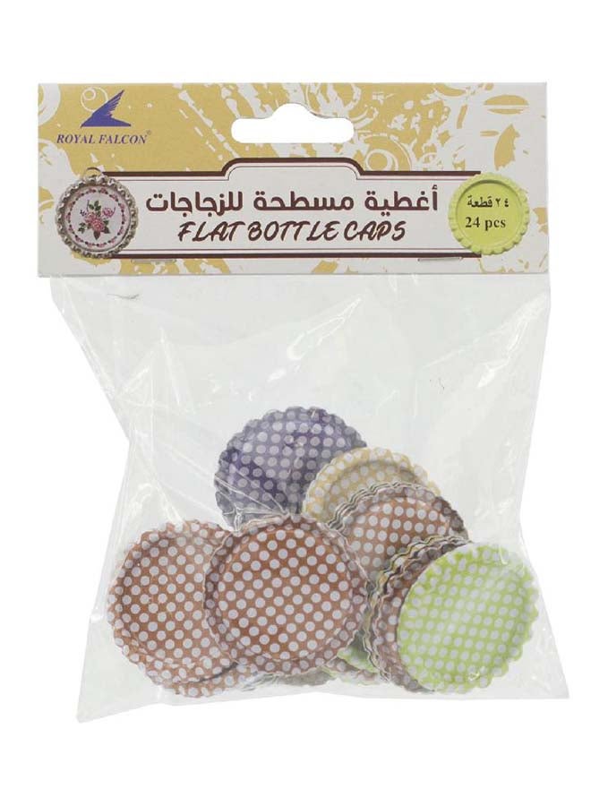 Royal Falcon 24-Piece Dotted Circle Flat Bottle Caps Multicolour