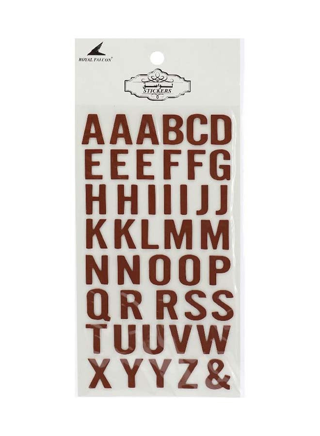Royal Falcon Alphabet Sticker Brown 