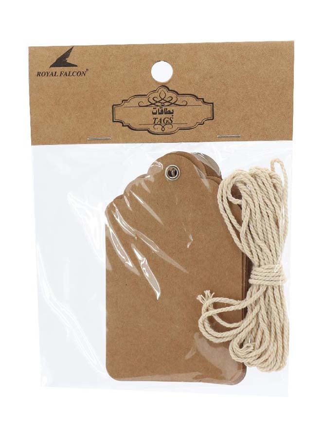 Royal Falcon Rectangle Curved Cut Merchandising Tags Brown 
