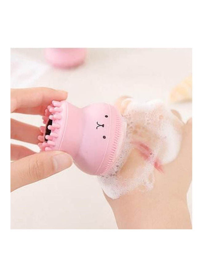 Soft Silicone Facial Cleansing Brush Face Washing Exfoliating Blackhead Brush Remover Skin Spa Oval Scrub Facial Tool Pink - Image 2