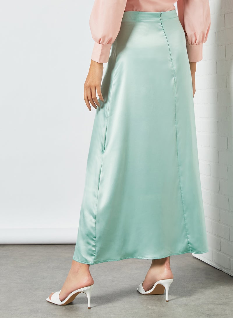 Sivvi x GenM - High Waist Maxi Skirt Green - Image 1