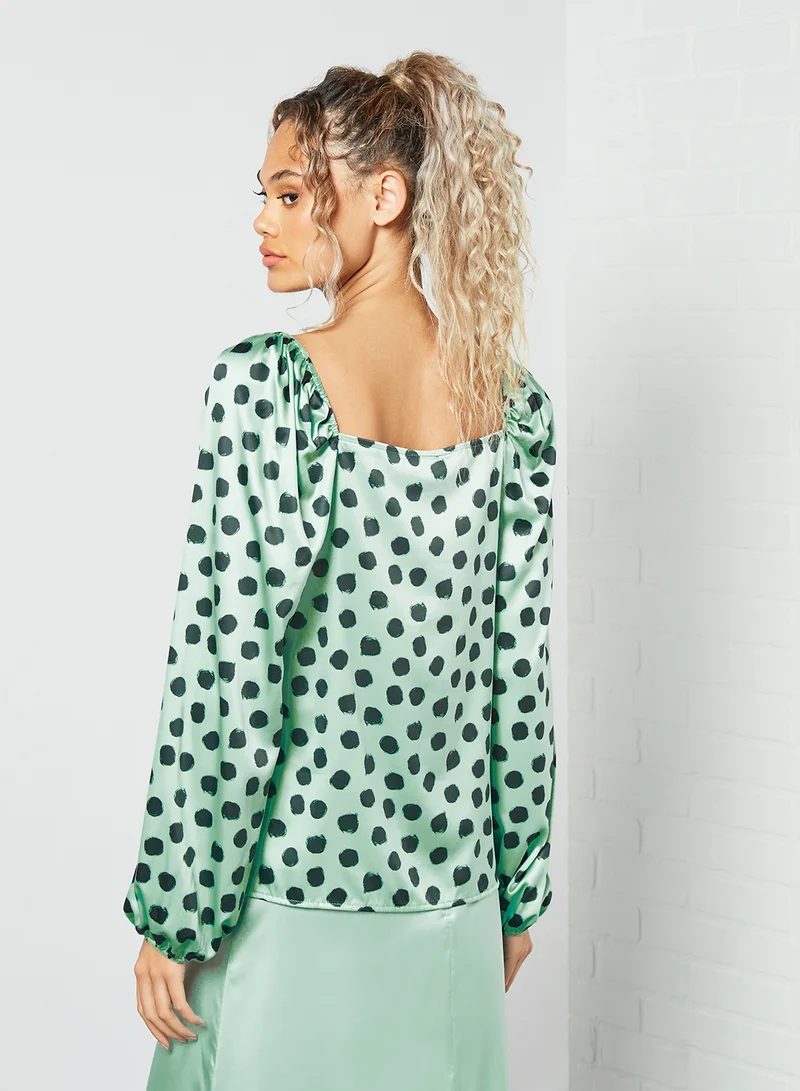 Sivvi x GenM Polka Dot Print Top