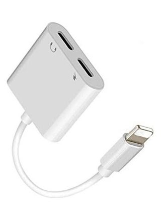 2 in 1 Lightning to 3.5mm Audio Jack and Charger Adapter for iPhone White - v1626267888/N49156562A_1