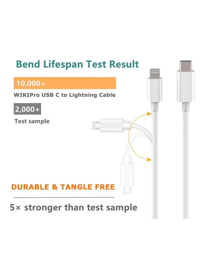 ICS USB to Type C to Lightning Cable White - Image 2