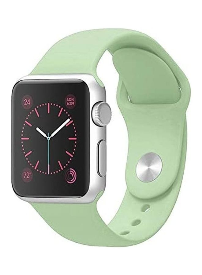 ICS Replacement Silicone Strap For Apple Smartwatch 42-44mm Light Green - Image 1