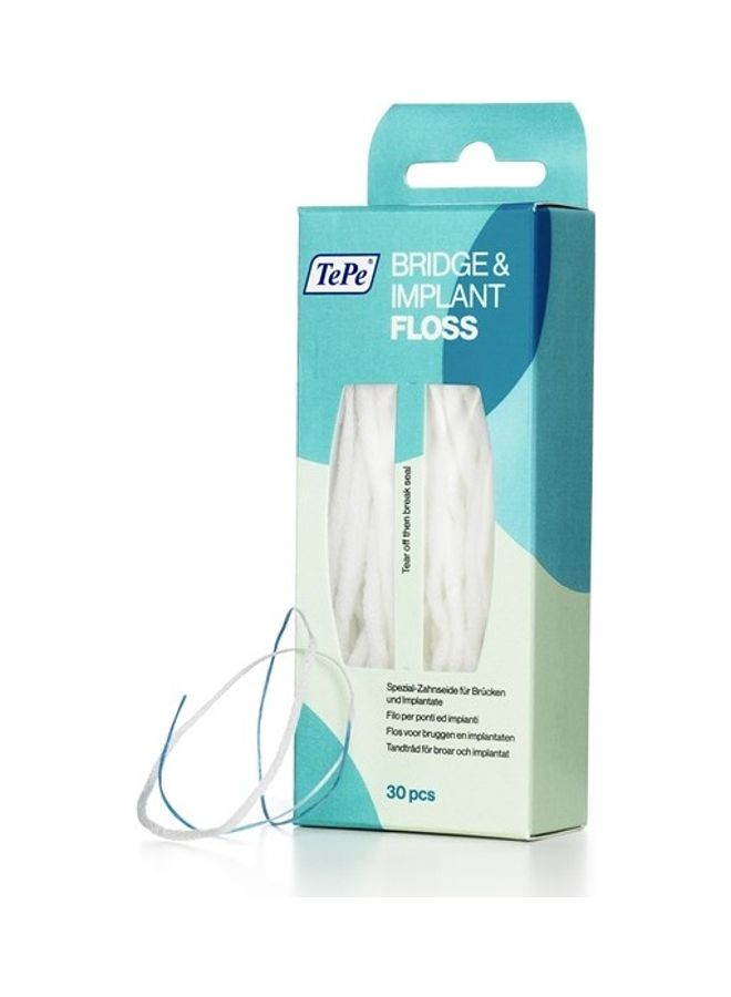 Tepe 30-Piece Bridge and Implant Floss Pack White/Blue - Image 1