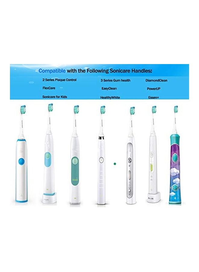 Aoremon 10-Piece Replacement Toothbrush Heads For Philips Sonicare White/Blue - Image 4