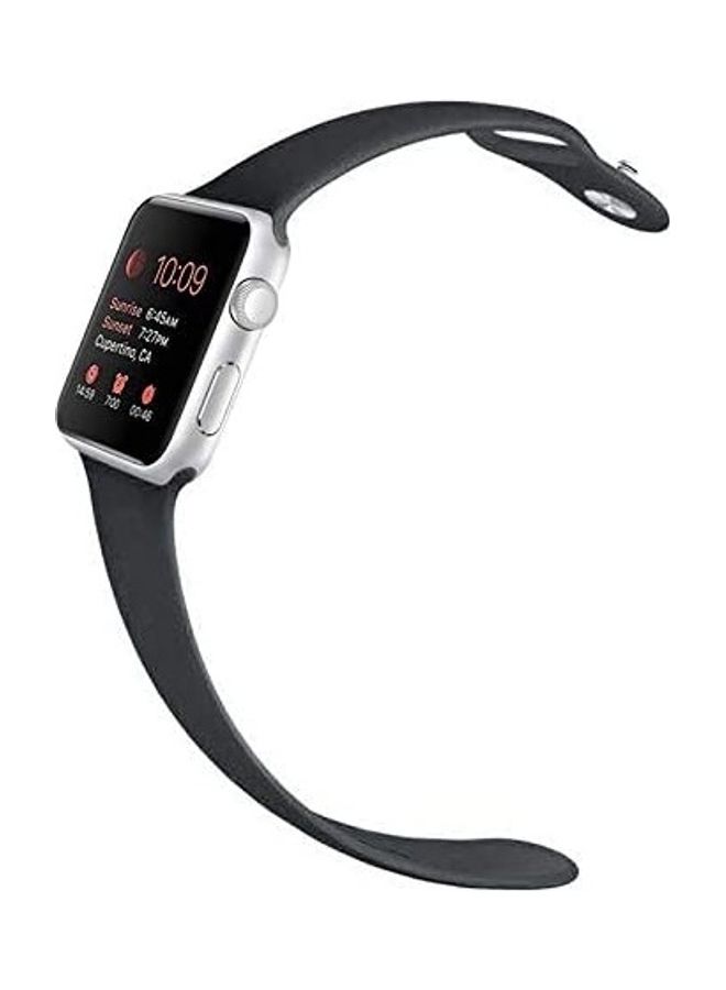 ICS Replacement Silicone Strap For Apple Smartwatch 42-44mm Black - Image 2