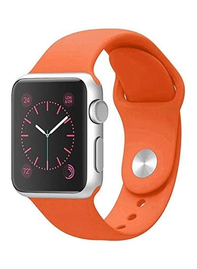 ICS Replacement Silicone Strap For Apple Smartwatch 42-44mm Orange - Image 1