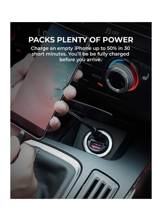 Aukey - PD Nano Car Charger 30W 2-Port USB-A & USB-C A3 - Image 1