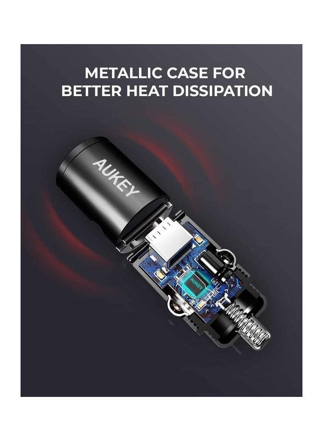 Aukey - PD Nano Car Charger 30W 2-Port USB-A & USB-C A3 - Image 1