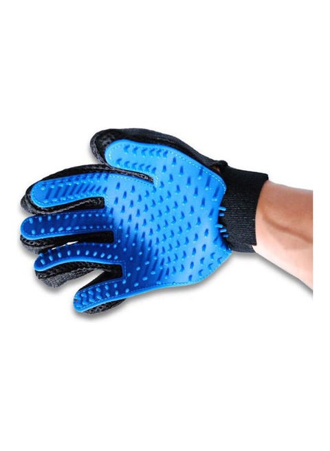 Comfortable Pet Grooming Glove Gentle Deshedding Brush Gloves Massage Tool For Dog Cat Blue