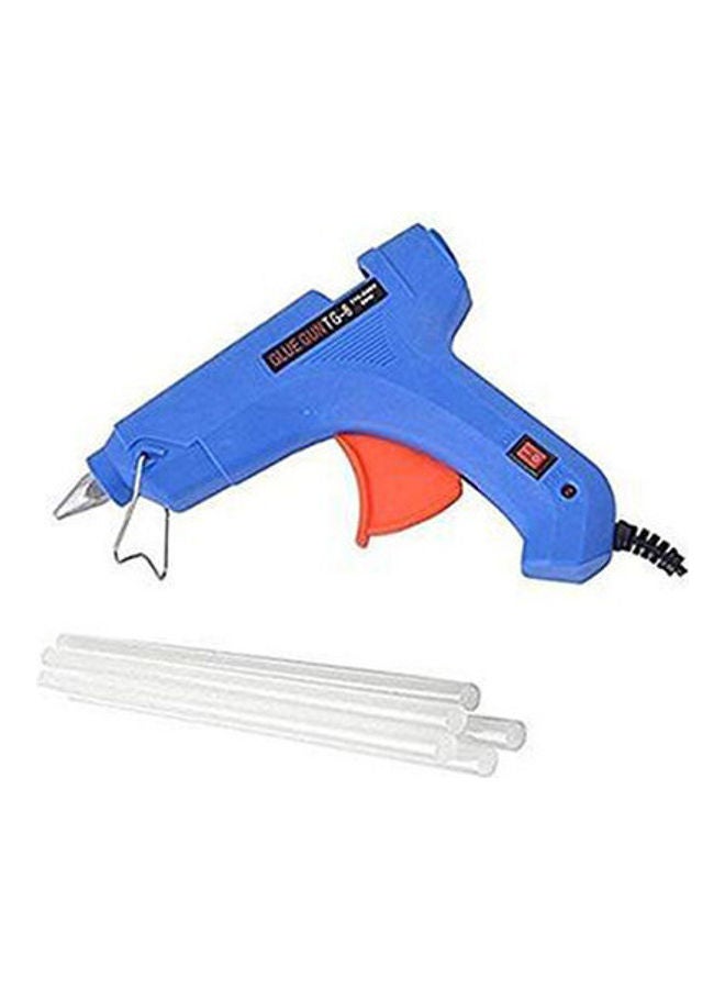 مسدس غراء يذوب بالحرارة مع 7 أعواد لإعادة التعبئة لون أزرق