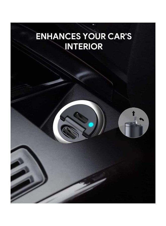 Aukey - PD Nano Car Charger 30W 2-Port Dual USB-C A4 Black - Image 1