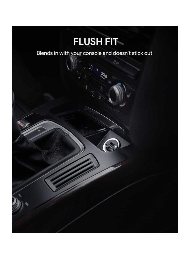 Aukey - PD Nano Car Charger 30W 2-Port Dual USB-C A4 Black - Image 1