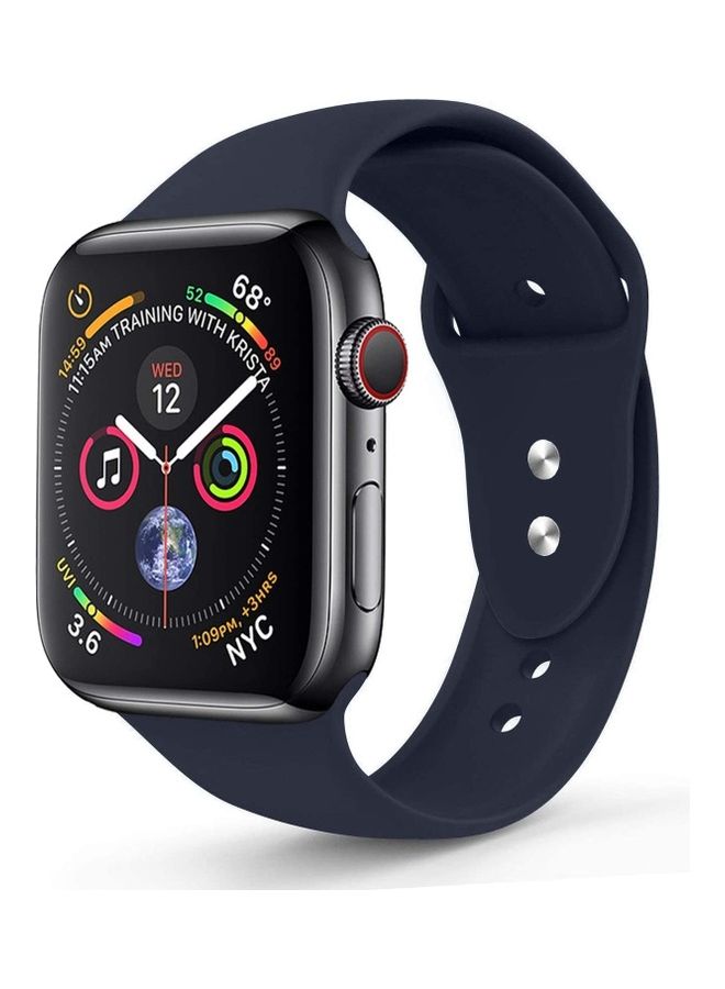 ICS Replacement Silicone Strap For Apple Smartwatch 38-40mm Dark Navy Blue - Image 1