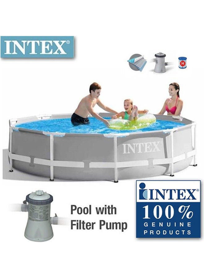Intex Prism Frame Round Pool 3.66M X 76Cm - No:26712 Grey
