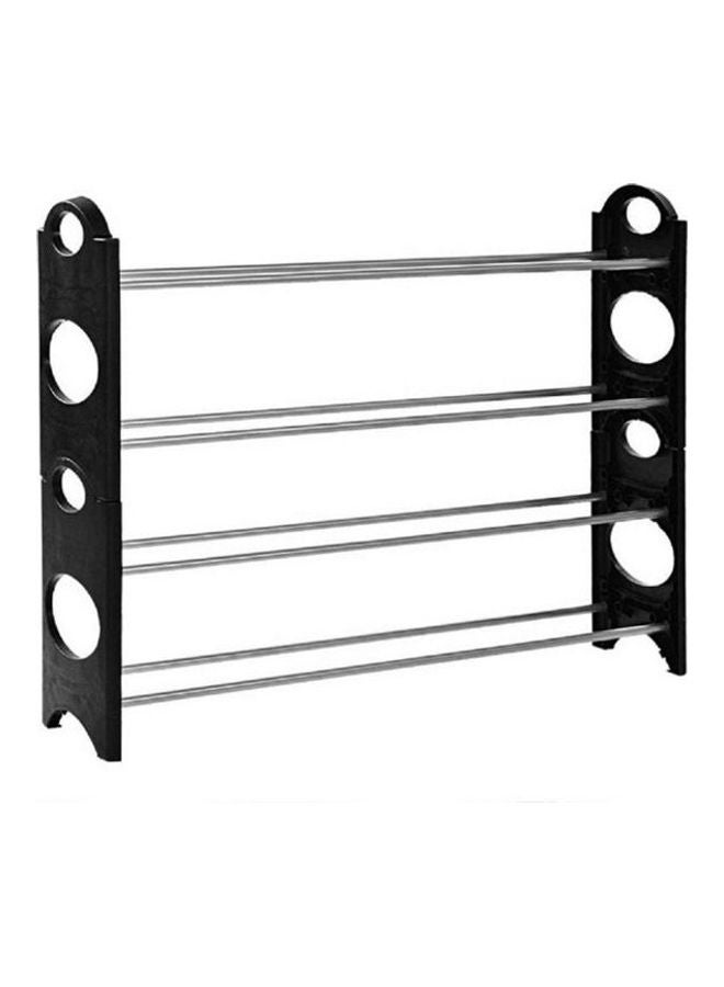 Generic Plastic & Metal Shoe Organizer - 4 Levels Black/Silver  - Image 1