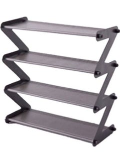 Z Shape Shoe Cabinet Entryway Stackable Storage Shelf Unit Grey 26 x 56cm