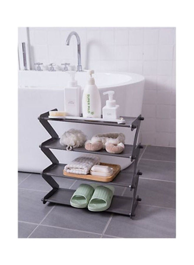 Generic - Z Shape Shoe Cabinet Entryway Stackable Storage Shelf Unit Grey 26 x 56cm - Image 1