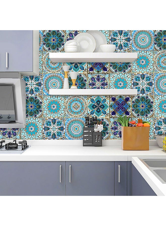 10-Piece Wear Resistance Waterproof PVC Mandala Hard Wall Stickers Multicolour - Image 2