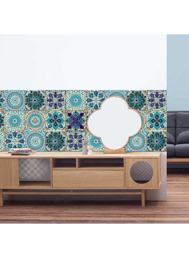10-Piece Wear Resistance Waterproof PVC Mandala Hard Wall Stickers Multicolour - Image 4