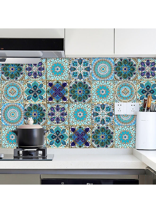 10-Piece Wear Resistance Waterproof PVC Mandala Hard Wall Stickers Multicolour - Image 5