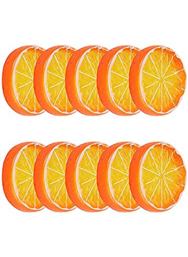 10-Piece Eco-Friendly Vivid PVC Artificial Lemon Slices Orange/Yellow