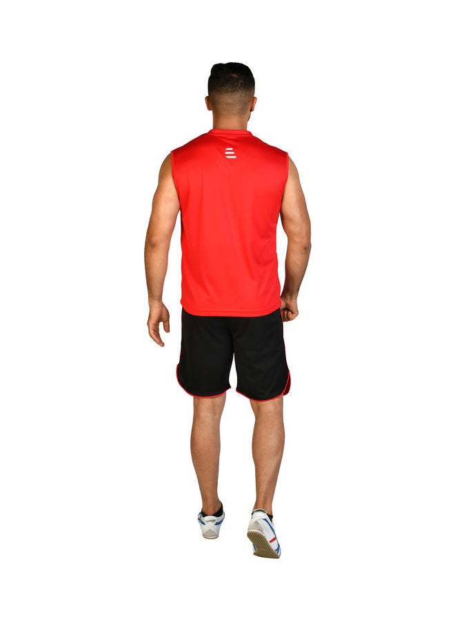 Evolve - V-Neck Casual T-Shirt Red - Image 1