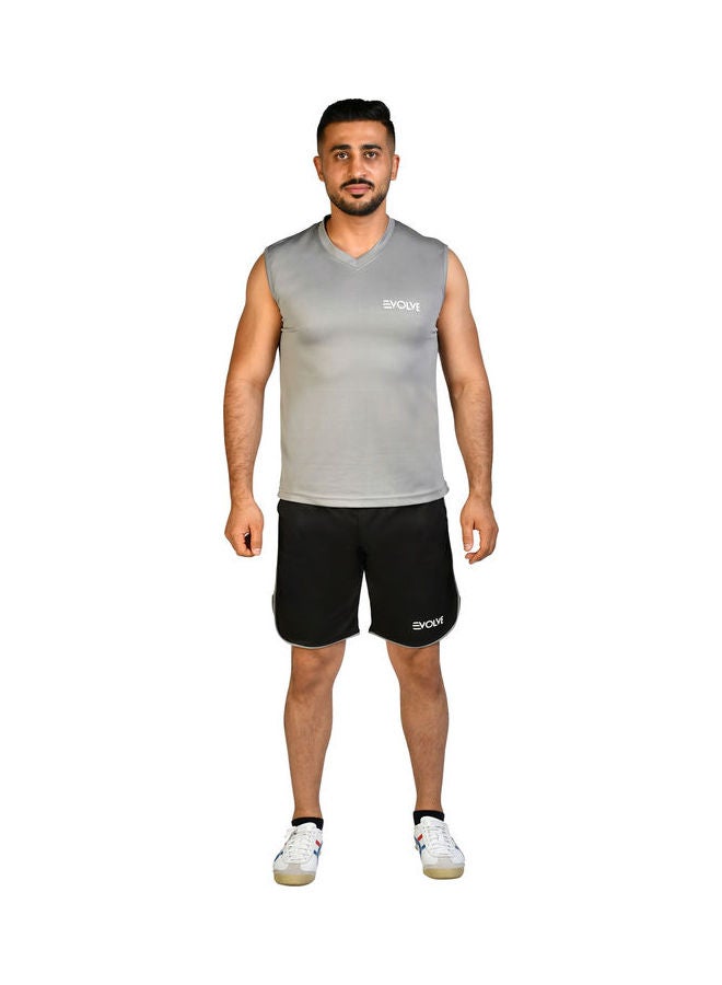 Evolve V-Neck Casual T-Shirt Grey - Image 1