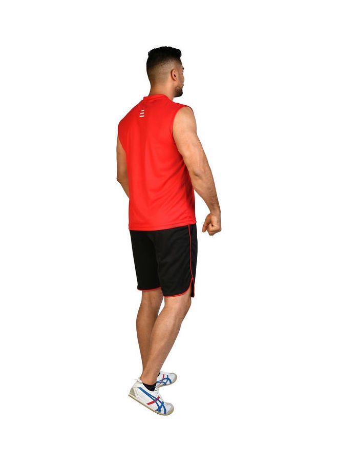 Evolve - V-Neck Casual T-Shirt Red - Image 1