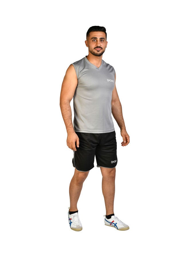 Evolve V-Neck Casual T-Shirt Grey - Image 4