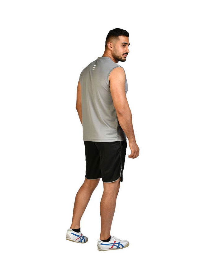 Evolve V-Neck Casual T-Shirt Grey - Image 3