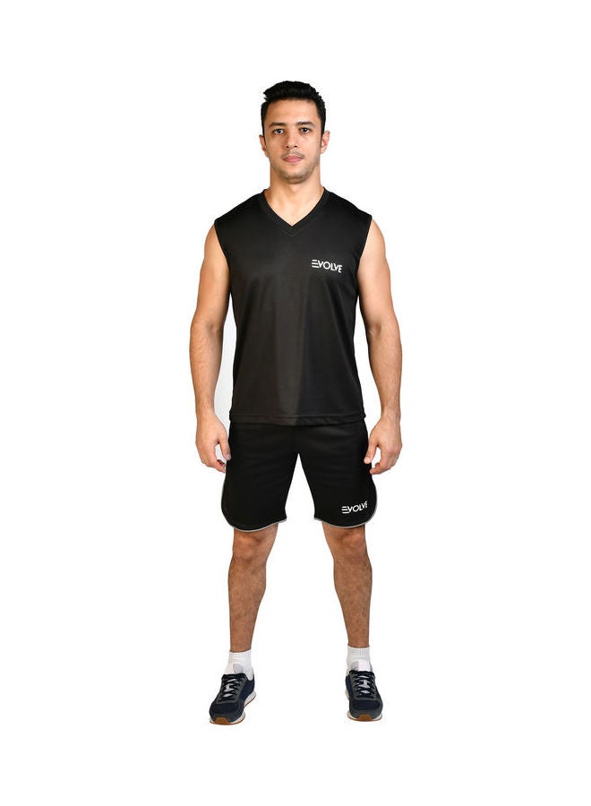 Evolve - V-Neck Casual T-Shirt Black - Image 1