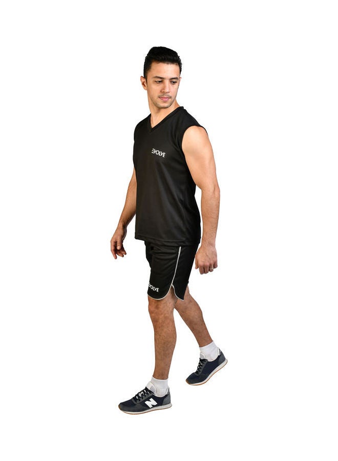 Evolve - V-Neck Casual T-Shirt Black - Image 1