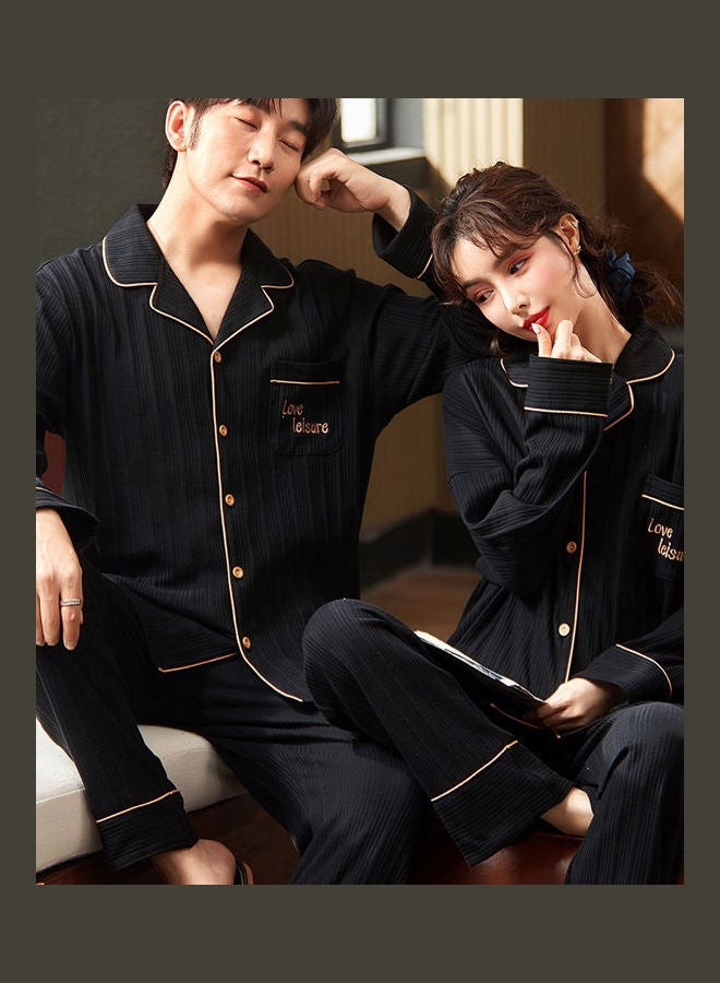Joychic - 2-Piece Striped Pyjama Set Black - Image 1