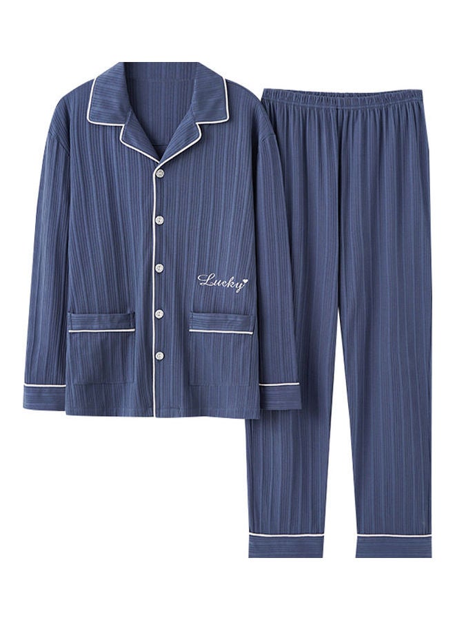 2-Piece Striped Pyjama Set Blue - v1626282986/N49030402V_1