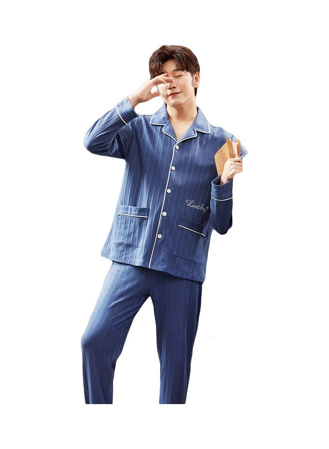 Joychic - 2-Piece Striped Pyjama Set Blue - Image 1