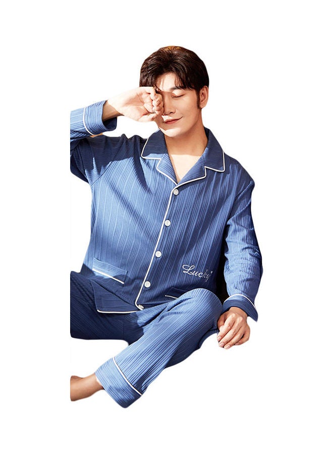 Joychic - 2-Piece Striped Pyjama Set Blue - Image 1